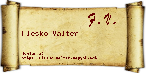 Flesko Valter névjegykártya